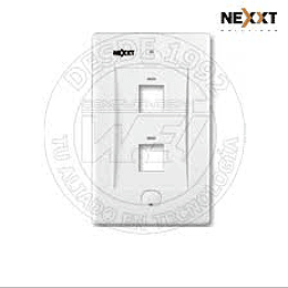 FACE PLATE DOBLE NEXXT 2 PTO RJ-45 BLANCO