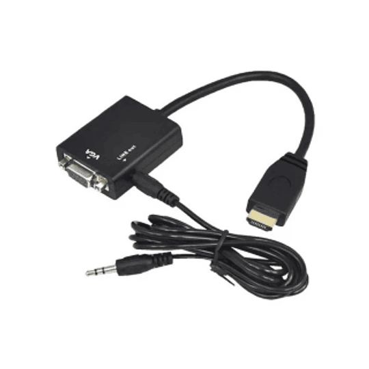 ADAPTADOR HDMI A VGA + CABLE AUX 3.5MM TECMASTER TM-100536
