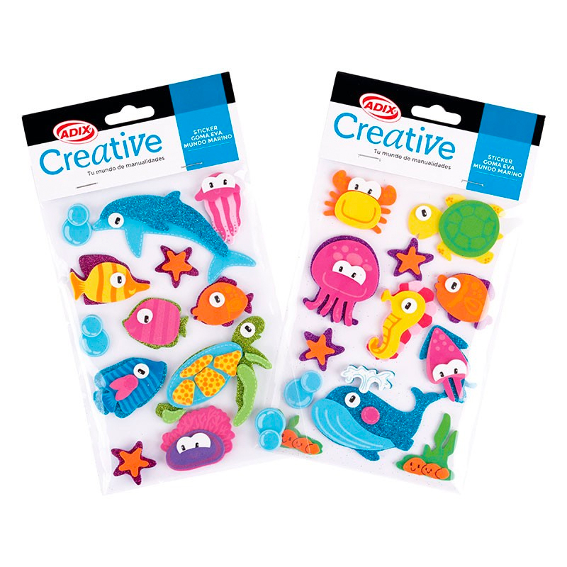 FIGURAS ADIX STICKER DE GOMA EVA MARINO COL/SURTIDOS 12Unid 1