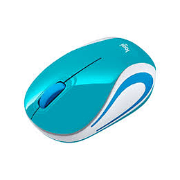 MINI MOUSE INALAMBRICO LOGITECH M187 CELESTE