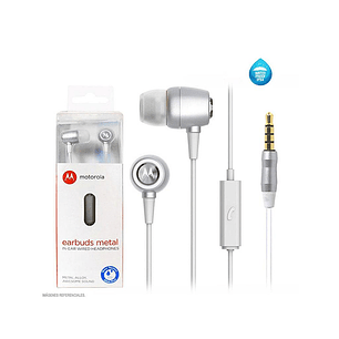 AUDIFONOS MOTOROLA EARBUDS SH009 C/MICROFONO METAL PLATA