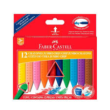 CRAYONES FABER DE CERA 12 COLORES TRIANGULAR  1