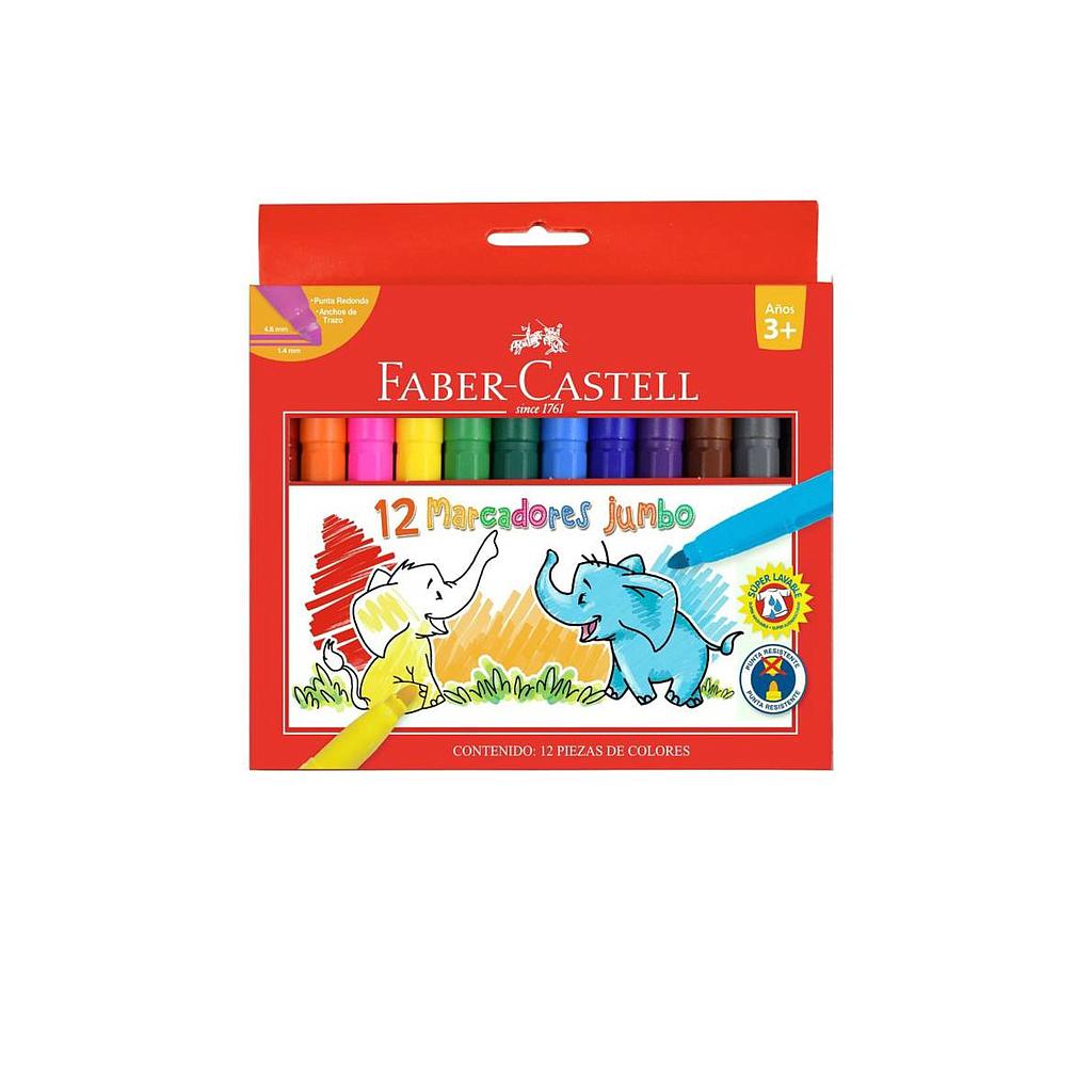 MARCADORES FABER-CASTELL JUMBO LAVABLES 12 COLORES  1
