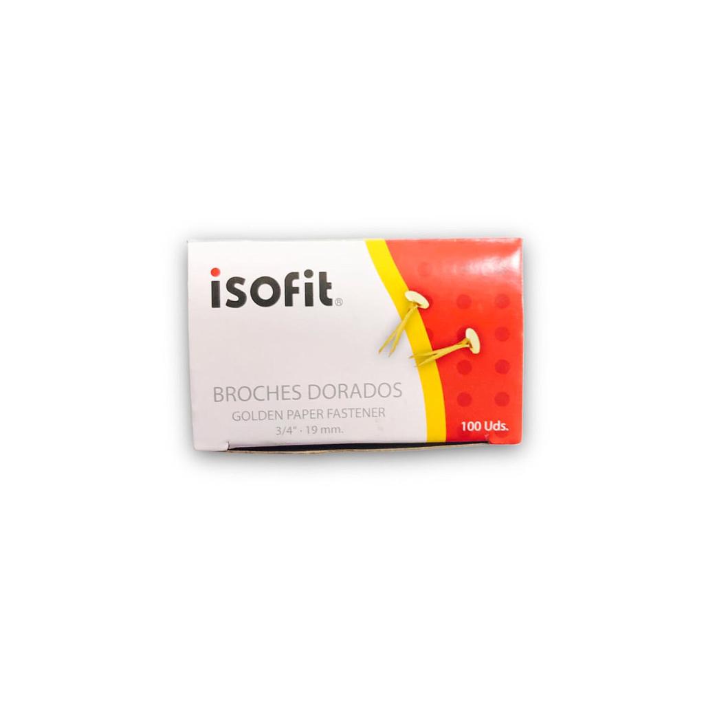 CAJA DE BROCHES DORADOS ISOFIT 100Unid 3/4 19mm 1