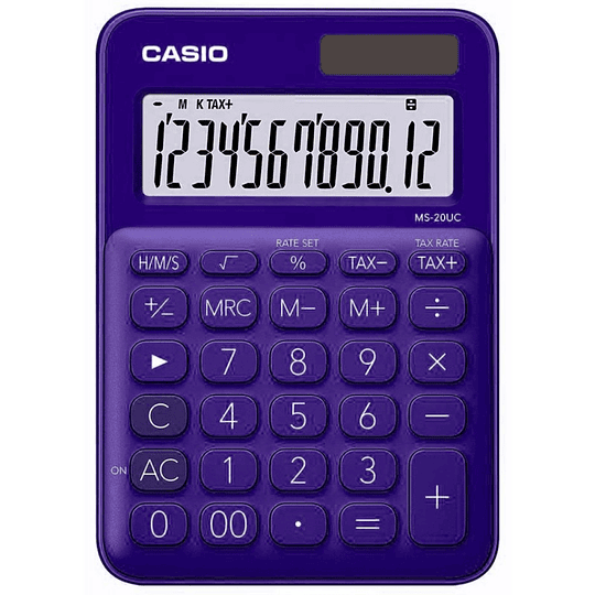 CALCULADORA CASIO DE ESCRITORIO 12 DIGITOS MS-20UC-PL