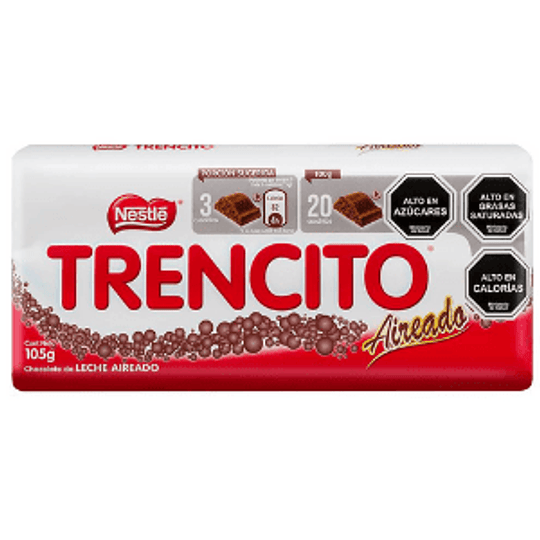 CHOCOLATE EN BARRA TRENCITO NESTLE AIREADO 105GRS