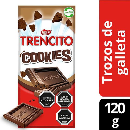 CHOCOLATE EN BARRA TRENCITO NESTLE COOKIES 120GRS