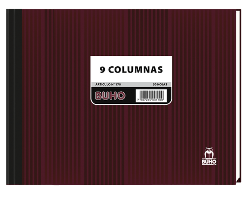 LIBRO BUHO 9 COLUMNAS 50 HJS. ARTICULO N° 170 1