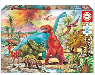 PUZZLE EDUCA 100 PIEZAS DINOSAURIOS 28X20CMS. +3 1