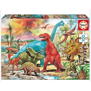 PUZZLE EDUCA 100 PIEZAS DINOSAURIOS 28X20CMS. +3