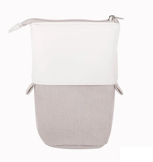 ESTUCHE ESCOLAR RETRÁCTIL ADIX GRIS PASTEL 1