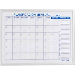 PIZARRA MAGNETICA PLANIFICADOR MENSUAL DATA ZONE 60X90 CMS.