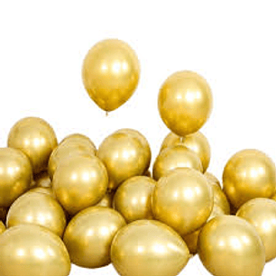 GLOBO GLAM N° 12 METALIZADO DORADO 50 UND.