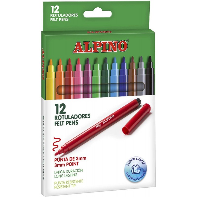 ROTULADORES ALPINO 12 COLORES 1