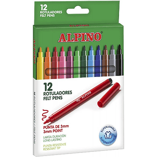 ROTULADORES ALPINO 12 COLORES