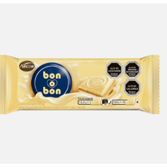 CHOCOLATE BON O BON BLANCO 95 GRS.