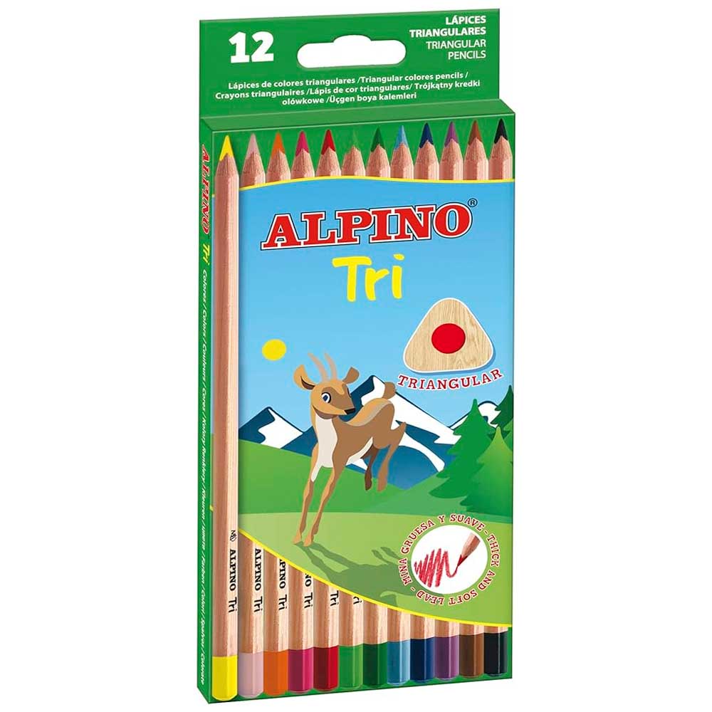 LAPICES DE  COLORES ALPINO 12 COLORES TRIANGULARES  1
