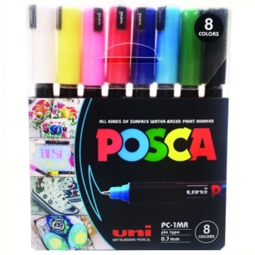 SET MARCADOR POSCA PC-1MR 0.7MM 8 COLORES  1