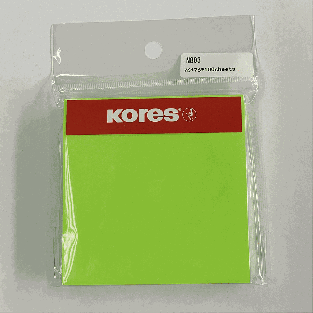 TACO NOTES KORES ADHESIVO VERDE 76 X 76 MM 100 HJS. 1