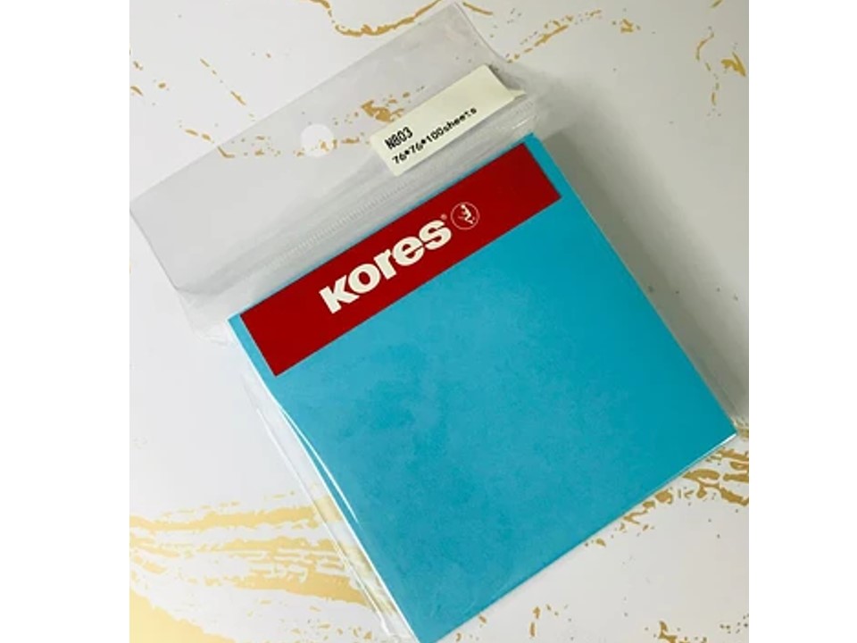 TACO NOTES KORES ADHESIVO CELESTE  76 X 76 MM 100 HJS. 1