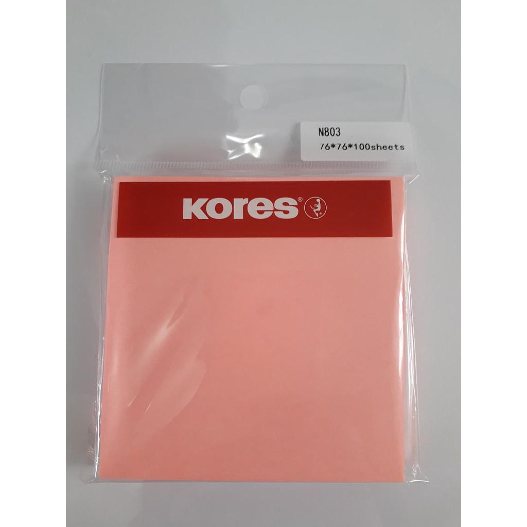 TACO NOTES KORES ADHESIVO ROSADO 76 X 76 MM 100 HJS. 1