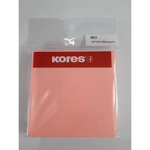 TACO NOTES KORES ADHESIVO ROSADO 76 X 76 MM 100 HJS.