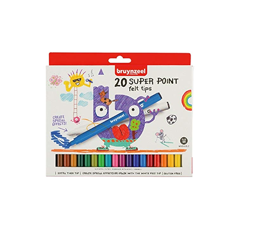 MARCADOR SUPER POINT BRUYNZEEL DE 20 COLORES ( DESC. ) 1