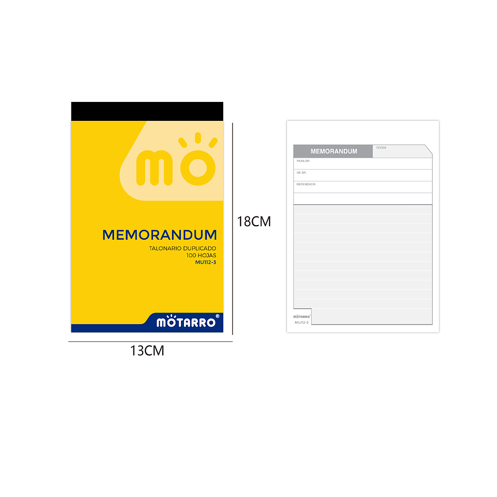 TALONARIO MEMORANDUM MOTARRO 100 HJS. (MU112-3) 1