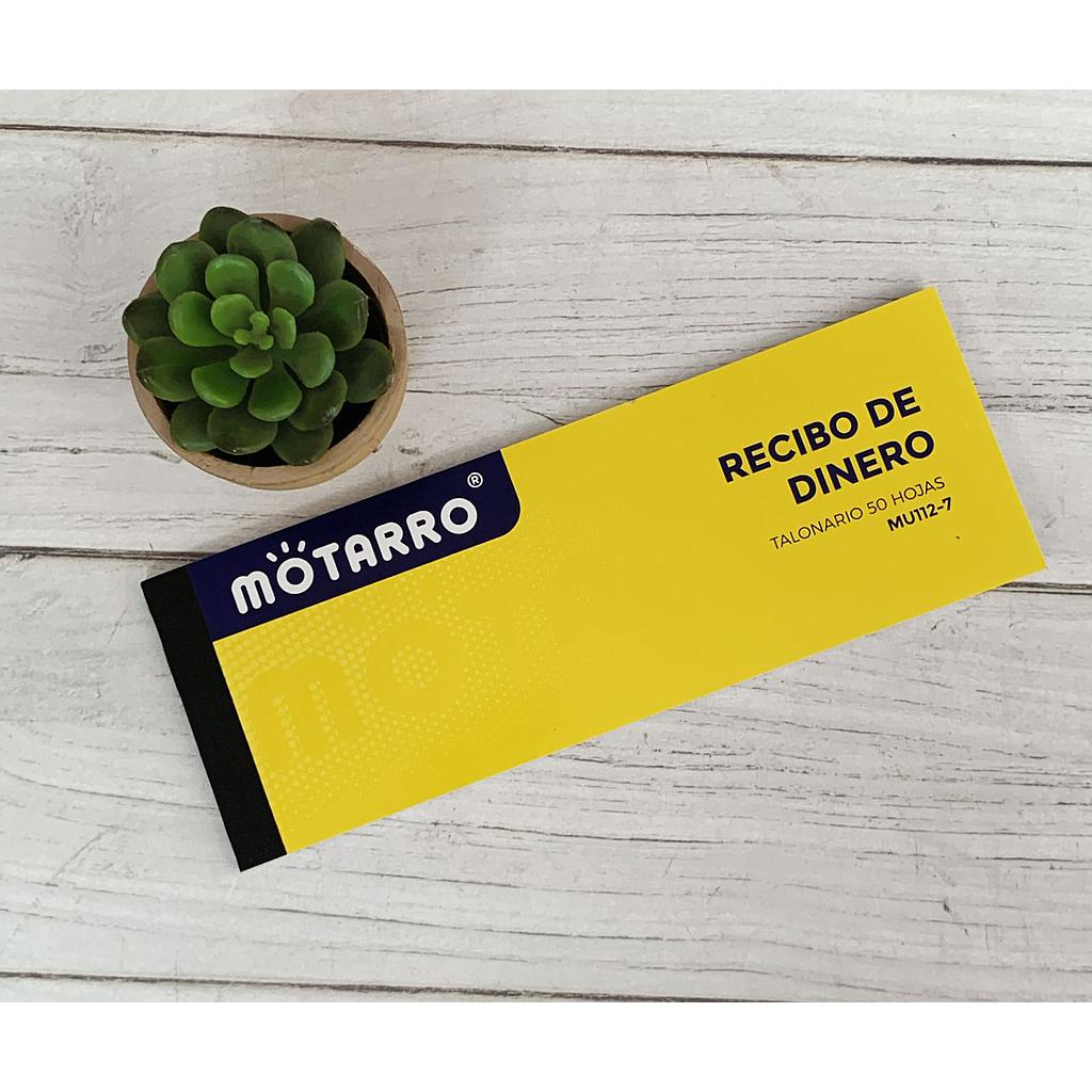 TALONARIO RECIBO DE DINERO MOTARRO 50HJS. (MU112-7) 1