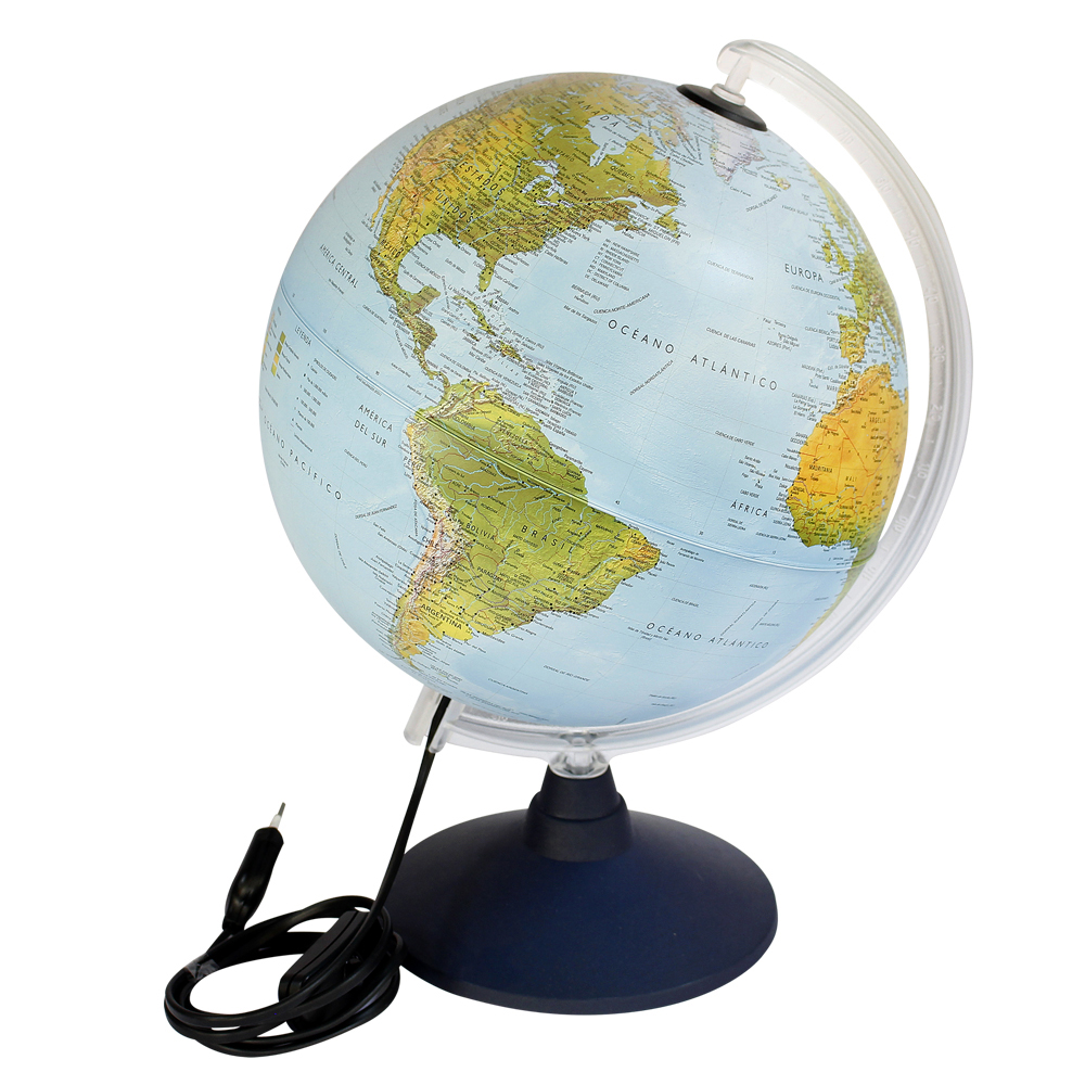 GLOBO TERRAQUEO GLOBE LUMINEUX BASE PLASTICA 30CM CON LUZ