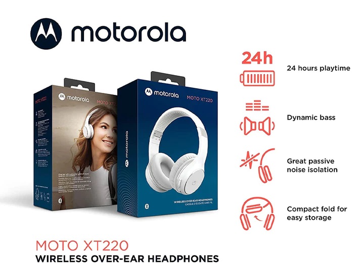 AUDIFONOS MOTOROLA XT220 WIRELESS M/LIBRES BLANCO 1
