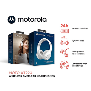 AUDIFONOS MOTOROLA XT220 WIRELESS M/LIBRES BLANCO