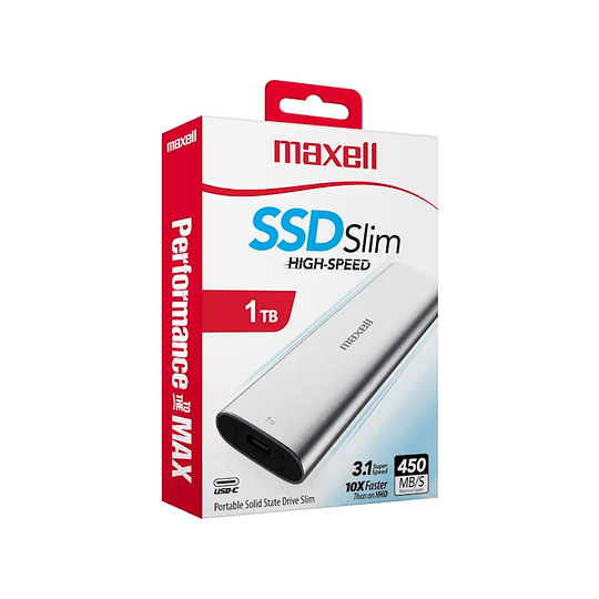 DISCO DURO EXTERNO SSD MAXELL 1TB SLIM USB TIPO C