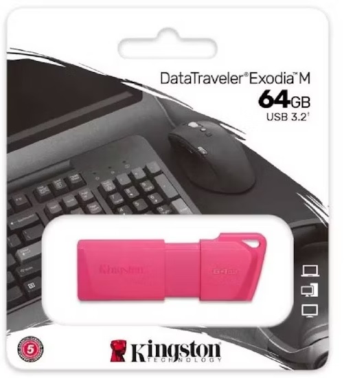 PENDRIVE KINGSTON DTXM/64GB 3.2 DATATRAVELER EXODIA ROSADO 1