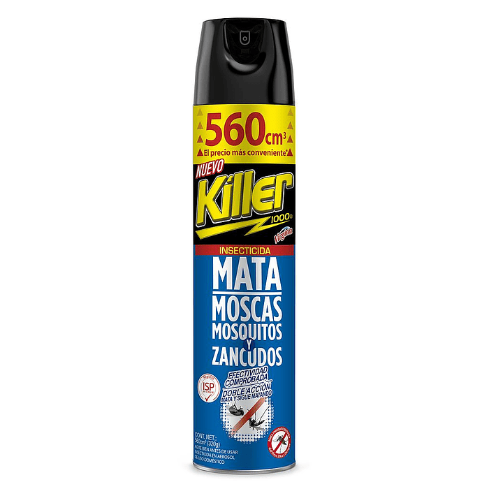 INSECTICIDA KILLER 560 cc MATA MOSCAS MOSQUITOS Y ZANCUDOS