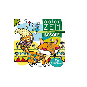 LIBRO COLOR ZEN ANIMALES BOSQUE C/PEGATINAS EDIC.SALDAÑA 4+ 