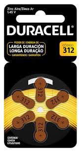 PILAS DURACELL PARA AUDIFONOS 312 HEARING AID 1.45V PACK 6 1