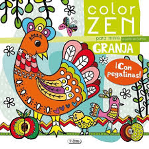 LIBRO COLOR ZEN ANIMALES GRANJA C/PEGATINAS EDIC.SALDAÑA 4+