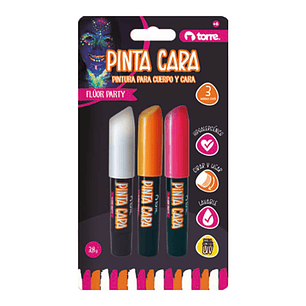 PINTA CARA TORRE PARTY FLUOR  3 COLORES