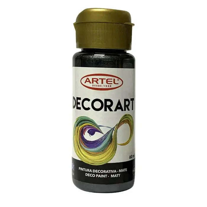 PINTURA DECORART ARTEL 60 ml NEGRO METALICO Nº 128 1