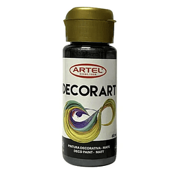 PINTURA DECORART ARTEL 60 ml NEGRO METALICO Nº 128