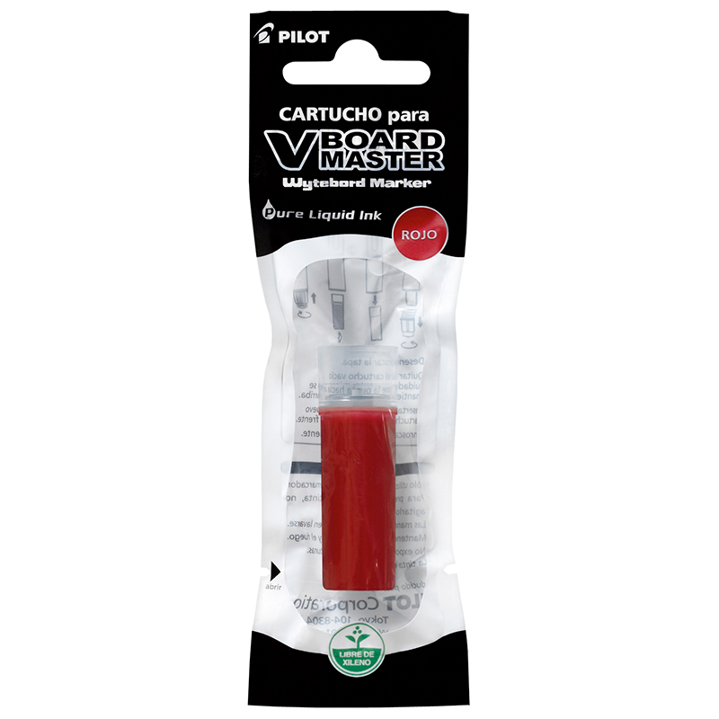 CARTUCHO TINTA PILOT PARA PLUMON DE PIZARRA ROJO 1