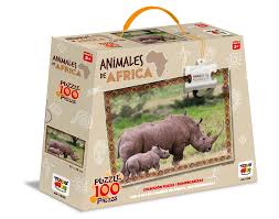 PUZZLE 100 PIEZAS ANIMALES DE AFRICA 6 MOD. 3+ 52X38CM (AA-1220) 1