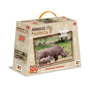 PUZZLE 100 PIEZAS ANIMALES DE AFRICA 6 MOD. 3+ 52X38CM (AA-1220)