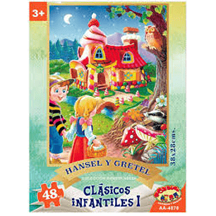 PUZZLE 48 PIEZAS HANSEL Y GRETEL 38X28CMS. (AA-4870)