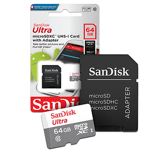 TARJETA DE MEMORIA SANDISK ULTRA MICRO SDXC UHS-I 64GB CLASS 10 100MB/s