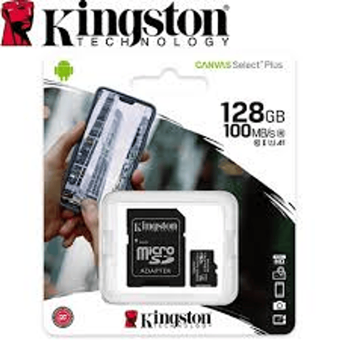 TARJETA DE MEMORIA MICRO SDXC PORTATIL KINGSTON CANVAS 128GB 100/MB/S