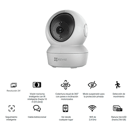 CAMARA DE SEGURIDAD INTERIOR EZVIZ 2K MOTION DETECTION 360° H6C