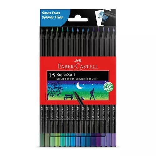 LAPICES DE COLORES FABER 15 COLORES SUPERSOFT FRIOS 1