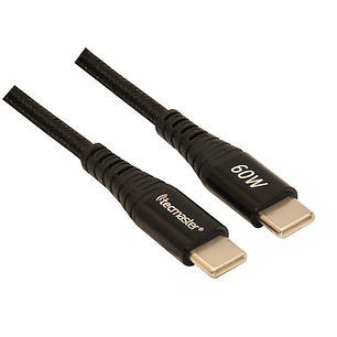 CABLE USB-C A USB-C TECMASTER 2.5M NEGRO 20V 60W